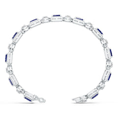Sterling Silver Moissanite or Sapphire Bracelet Halo Style with Moissanite Emerald OCT 6X4mm RD 4x4mm