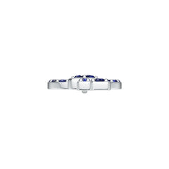 Sterling Silver Royal Blue Sapphire Pendant Round RD 1.5mm Key Theme