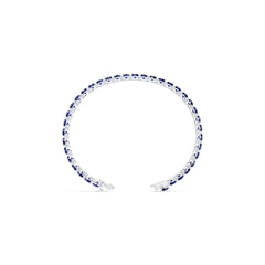Sterling Silver Tennis Moissanite or Sapphire Bracelet RD 5x5mm