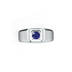 Men's 10K Gold CVD Diamond Ring Round RD 4x4mm Top 2344