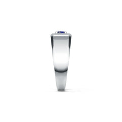 Men's 14K Gold CVD Diamond Ring Round RD 4x4mm Top 2344