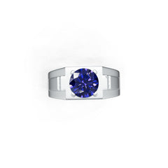Men's 10K Gold CVD Diamond Ring Round RD 9X9mm Prongs Set