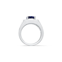 Men's 18K Gold CVD Diamond Ring Round RD 9X9mm Prongs Set