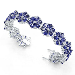 Sterling Silver Moissanite or Sapphire Bracelet Pear PE 6X4mm