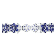 Sterling Silver Moissanite or Sapphire Bracelet Pear PE 6X4mm