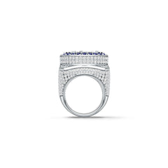 Men's Customizable Sterling Silver Champion Ring - Personalized Ring of Honor for Champions