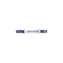 Sterling Silver Tennis Moissanite or Sapphire Bracelet Emerald OCT 7X5mm North South