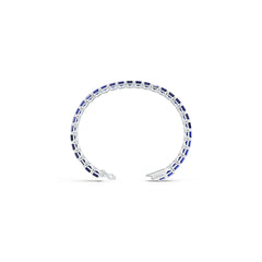 Sterling Silver Tennis Moissanite or Sapphire Bracelet Emerald OCT 7X5mm North South