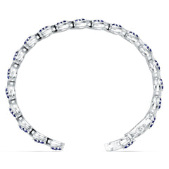 Sterling Silver Royal Blue Sapphire Moissanite or Sapphire Bracelet Round RD 3x3mm