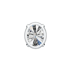 Sterling Silver Moissanite Pendant Necklace  Oval OV 12X10mm Halo