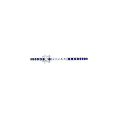 Sterling Silver Moissanite or Sapphire Bracelet Round RD 3x3mm