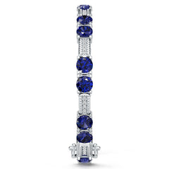 Sterling Silver Moissanite or Sapphire Bracelet Round RD 6x6mm