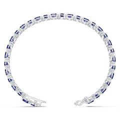 Sterling Silver Moissanite or Sapphire Bracelet Pear PE 6x4mm RD 4x4mm Double Row
