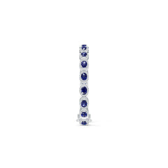Sterling Silver Tennis Moissanite or Sapphire Bracelet OV 7X5mm Topaz or Spinel Cabochon