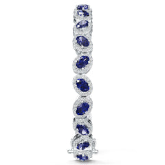 Sterling Silver Moissanite or Sapphire Bracelet 6X4mm
