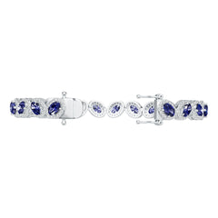 Sterling Silver Moissanite or Sapphire Bracelet 6X4mm