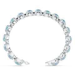 Sterling Silver Opal Moissanite or Sapphire Bracelet Round RD 7x7mm