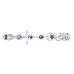 Sterling Silver Moissanite Bracelet Oval OV 9x7mm