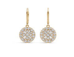 Sterling Silver Moissanite Cluster Dangle Earrings Baguette BG 2x1mm