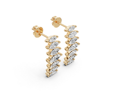 Sterling Silver Moissanite Earrings Marquise MQ 6x3mm