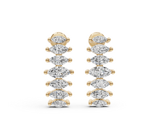Sterling Silver Moissanite Earrings Marquise MQ 6x3mm
