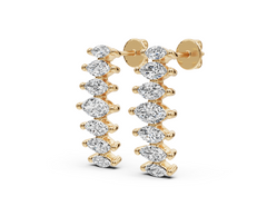 Sterling Silver Moissanite Earrings Marquise MQ 6x3mm