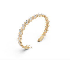 Sterling Silver Moissanite Moissanite or Moissanite Bracelet Pear PE 6X4mm