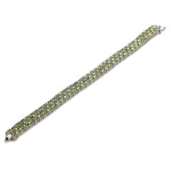 Triple-Row Of Natural Green Peridot S925 Sterling Silver Bracelet Birthstone Bracelet Female Gifts