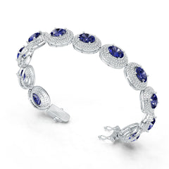 Sterling Silver Moissanite Bracelet Oval OV 9X7mm