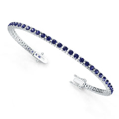 Sterling Silver Moissanite or Sapphire Bracelet Round RD 3x3mm
