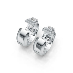 Sterling Silver Moissanite Earrings Round RD 4x4mm
