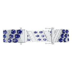 Sterling Silver Moissanite or Sapphire Bracelet