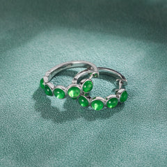 Laboratory Cultivation Of Jade Earring S925 Sterling Silver Mother's Day Jewelry Gift