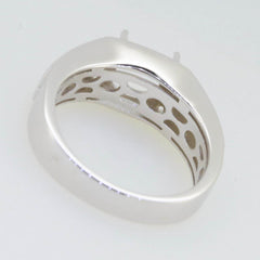 Men's 10K Gold CVD Diamond Ring Cushion CU 10x10mm Cabochon