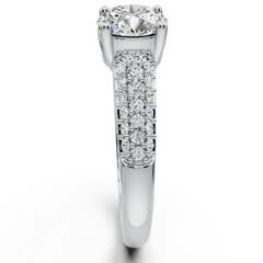 Sterling Silver Moissanite Ring RD 6.5x6.5mm Solitaire Engagement