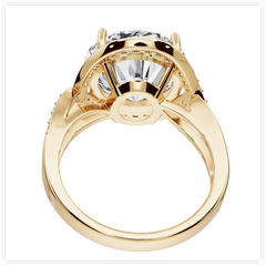 Sterling Silver Moissanite Ring Round RD 8x8mm Twisted Shank