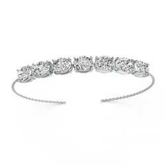 Sterling Silver Moissanite Bracelet Oval OV 9x7mm