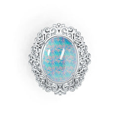 Sterling Silver Semi Mount Ring Setting Oval OV 21X16.5mm Cabochon DHJ