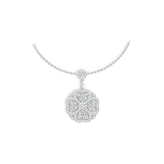 Sterling Silver Semi Mount Pendant Setting Round RD 5x5mm with White Topaz DHJ