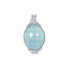 Sterling Silver Semi Mount Pendant Setting Oval OV 25X20mm Cabochon DHJ