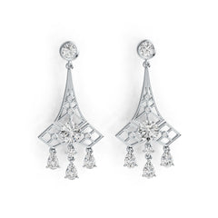 Sterling Silver Semi Mount Earrings Setting Round RD 9x9mm RD 5x5mm PE 6X4mm DHJ