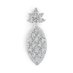 Sterling Silver Semi Mount Pendant Setting Marquise MQ 6X3mm Pineapple Theme DHJ