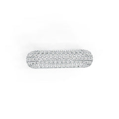 Sterling Silver Ring Pave Square Ring with White Topaz or Moissanite DHJ