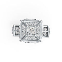 Sterling Silver Semi Mount Ring Setting Round RD 5x5mm SQ 4x4mm DHJ