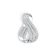 Sterling Silver Infinity Pendant with White Topaz or Moissanite DHJ