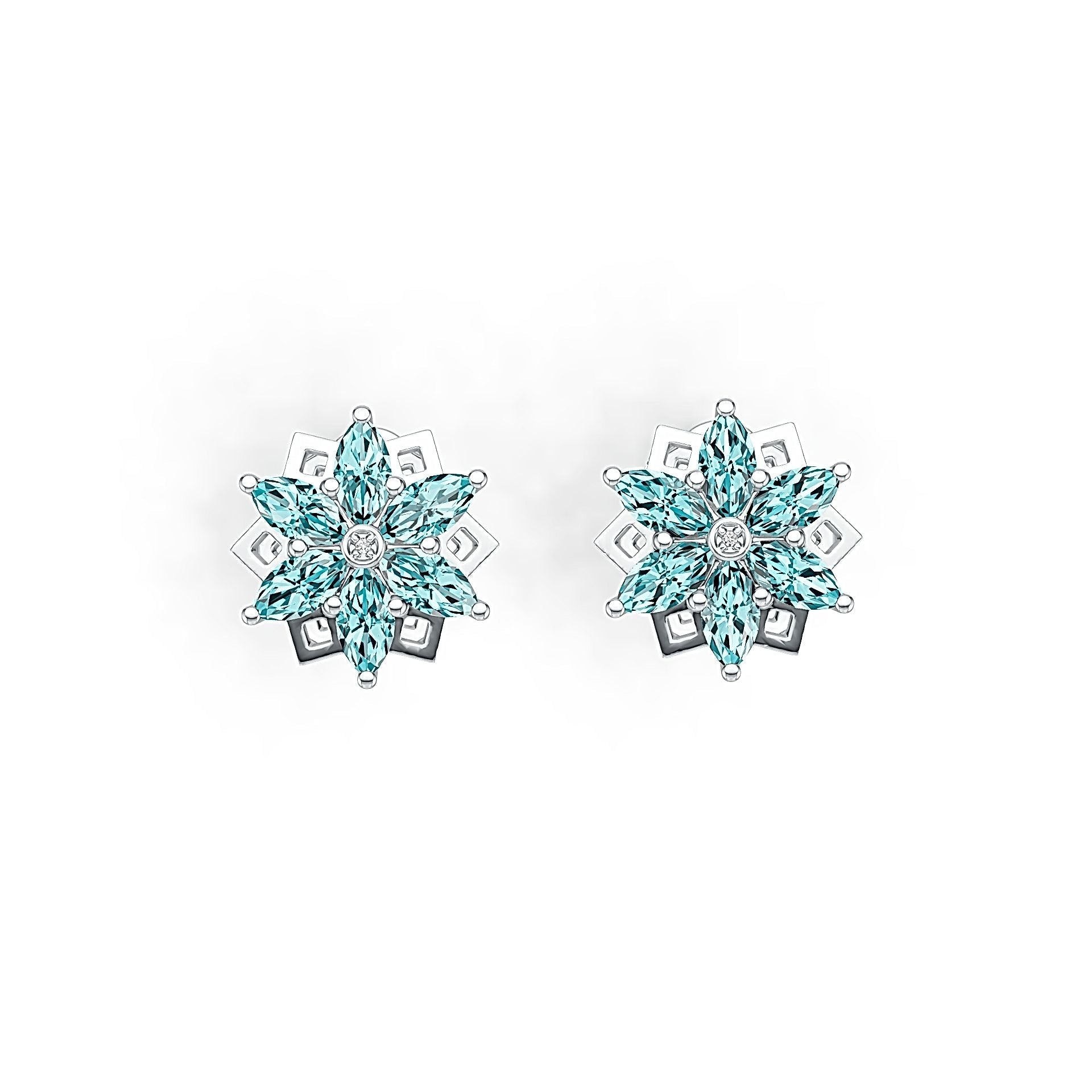 Sterling Silver Semi Mount Earrings Setting Marquise MQ 6X3mm DHJ