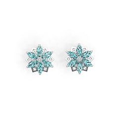 Sterling Silver Semi Mount Earrings Setting Marquise MQ 6X3mm DHJ