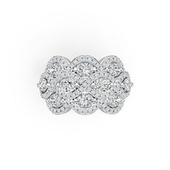 Sterling Silver Semi Mount Ring Setting Oval OV 4X3mm with White Topaz Twist Ring - Syzjewelry