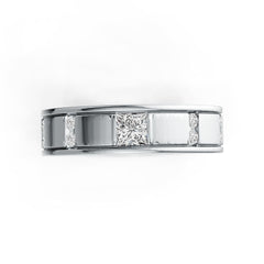 10K Gold Moissanite Ring Princess SQ 4X4mm Men's Ring