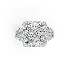 Sterling Silver Semi Mount Ring Setting Oval OV 6X4mm with White Topaz - Syzjewelry